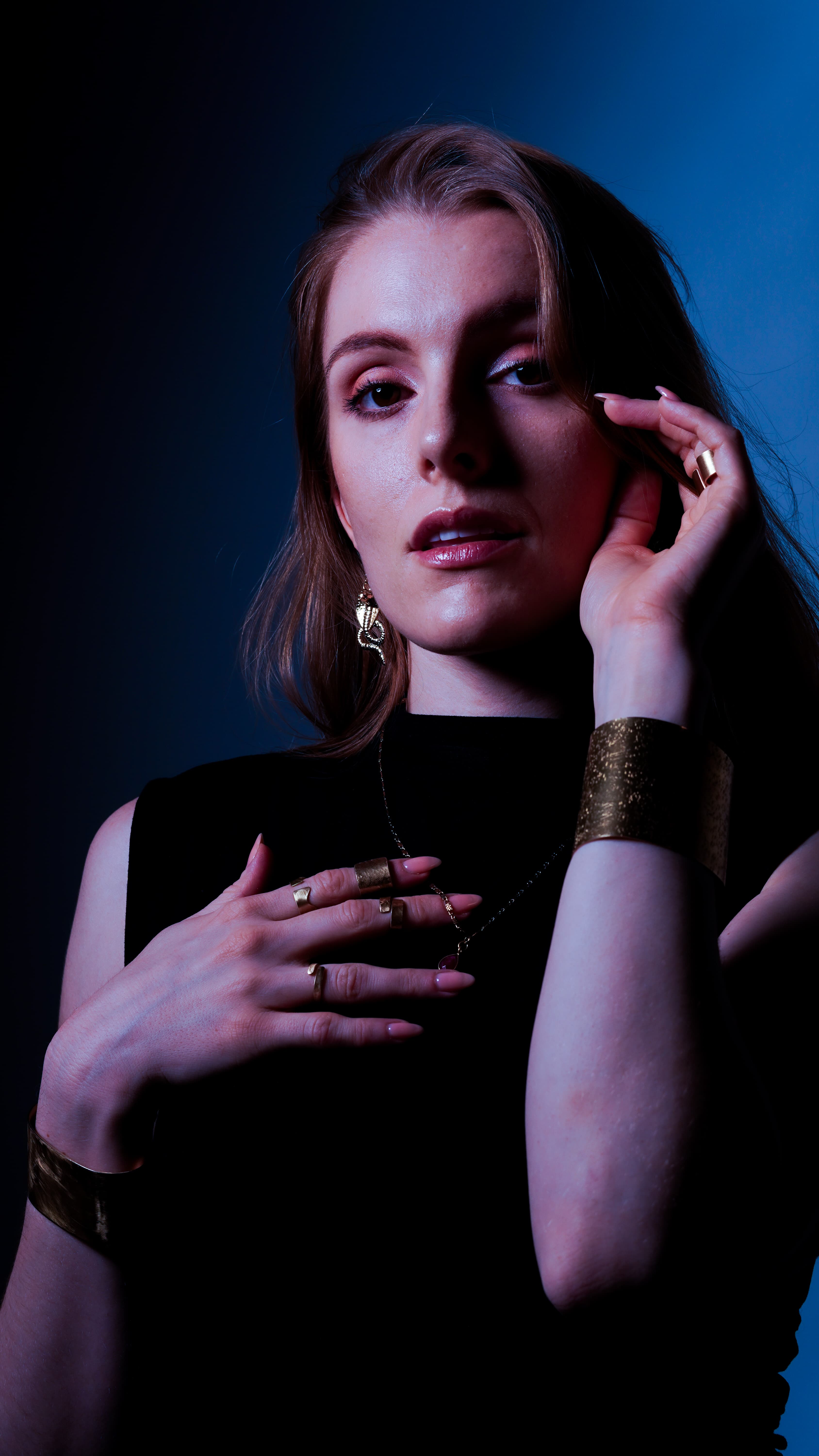 Portrait Photograph, NYC Model, Sharp Image, Retro Design Style 